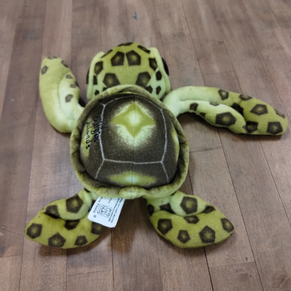 Plush Blue Eyed Baby Sea Turtle Yellow & Brown Spots - Picture 4 of 13